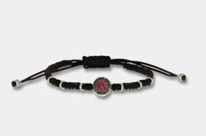 Bracciale tessuto oro bianco diamanti neri rubini Invisible - Gioielleria Casavola di Noci - idee regalo compleanno ragazzo 18 anni