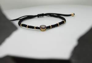 Bracciale uomo Casavola tessuto diamanti brown e rubini