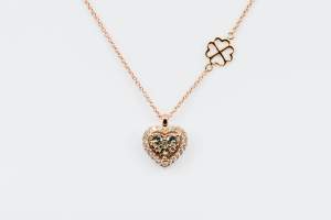 Collana Cuore Liberty Brown - Gioielleria Casavola Noci - Diamante Brown - idea regalo anniversario donna importante