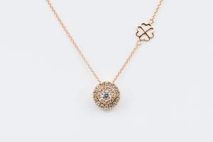 Collana Invisible tonda diamanti white - Gioielleria Casavola Noci - idea regalo testimoni nozze - donna matrimonio sposa