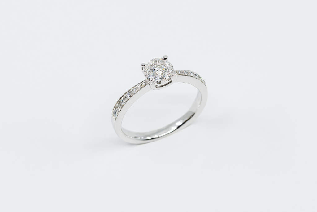 Anello Invisible pavé white caratura grande - Idea regalo donna - Gioielleria Casavola Noci