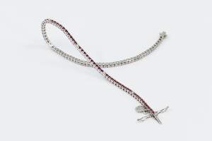 Bracciale tennis rubini e diamanti piccolo - Gioielleria Casavola Noci