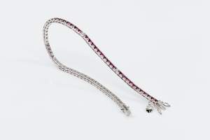 Bracciale tennis uomo rubini