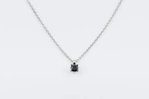 Collana punto luce diamante nero uomo Black&White - idea regalo compleanno ragazzo - Gioielleria Casavola Noci