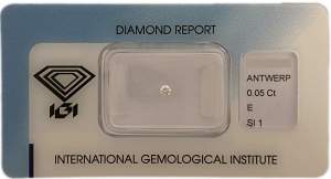 Diamante certificato IGI 0.05ct E SI1 - Gioielleria Casavola Noci - idee regalo battesimo