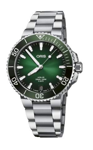 Oris Aquis Date calibre 400 01 400 7769 4157-07 8 22 09PEB - Gioielleria Casavola Noci - orologio automatico subacqueo quadrante verde