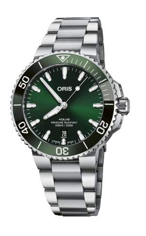 Oris Aquis Date 01 733 7766 4157-07 8 22 05PEB - Gioielleria Casavola Noci - orologio automatico uomo quadrante verde - main