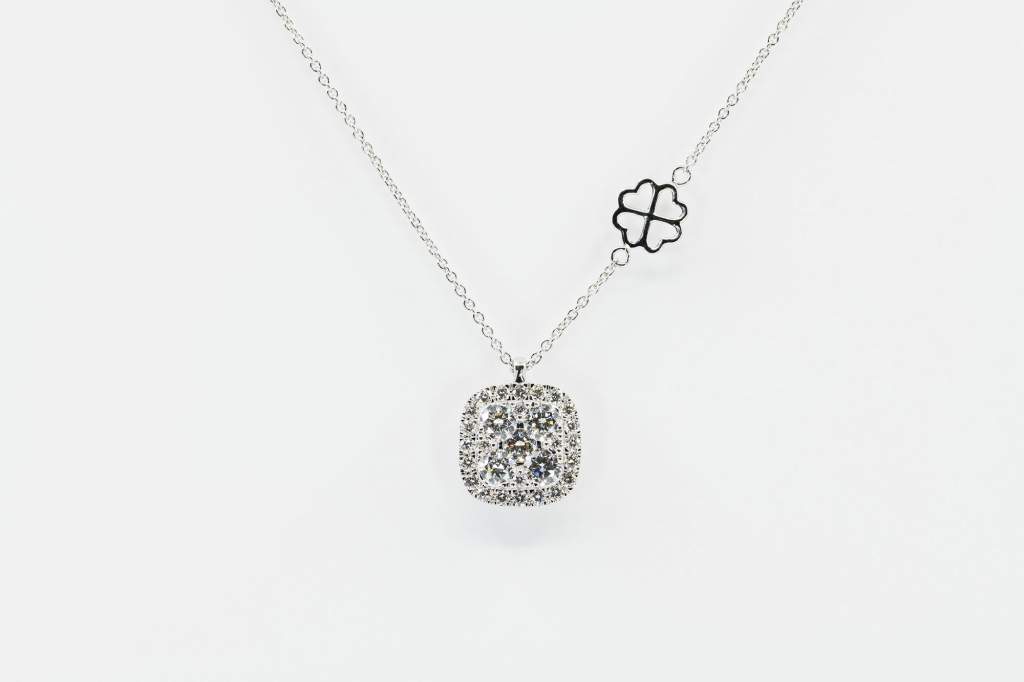 Collana Invisible quadrata oro bianco - Gioielleria Casavola Noci - idee regalo donne - per ogni occasione