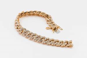 Bracciale groumette oro rosa Prestige - Gioielleria Casavola Noci - cuban link chain - undici carati e mezzo