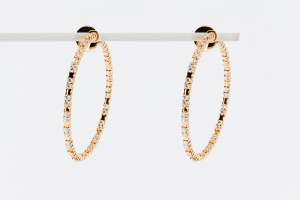 Crivelli orecchini cerchio fantasia pavé oro rosa - Gioielleria Casavola Noci - idee regalo donne