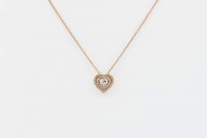 Collana cuore pavè diamanti rose Prestige - Gioielleria Casavola Noci - idee regalo donna - Made in Italy
