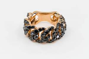 Anello groumette diamanti neri oro rosa Prestige - Gioielleria Casavola Noci - idea regalo donna - compleanno importante