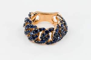 Anello groumette zaffiri oro rosa Prestige - Gioielleria Casavola Noci - idea regalo donna - compleanno importante