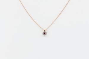 Collana Invisible Fleur Rubis Rose - Gioielleria Casavola Noci - idee regalo compleanno fidanzata - gioiello oro rosa