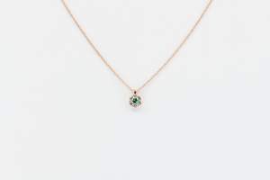Collana Invisible Fleur Émeraude Rose - Gioielleria Casavola Noci - idee regalo fidanzata - gioiello oro rosa