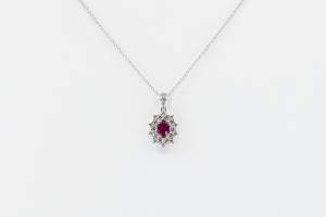 Collana rubino Star Anise Nature - Gioielleria Casavola Noci - idee regalo compleanno fidanzata - gioiello in oro bianco