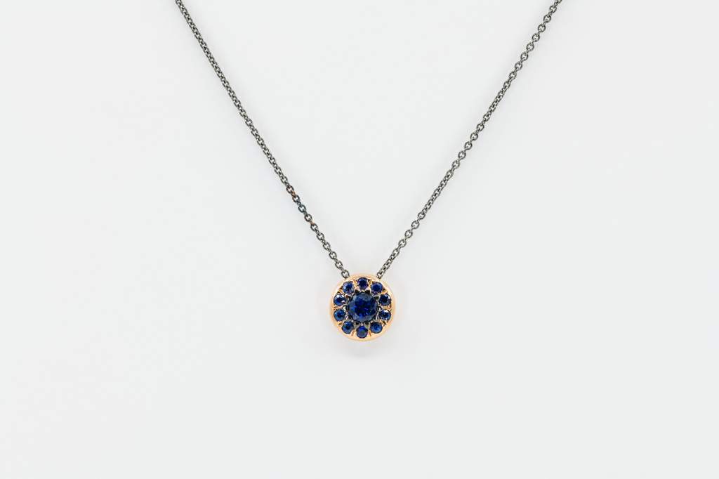 Collana uomo zaffiri Invisible rosé - Gioielleria Casavola Noci - idea regalo compleanno fidanzato - gioielli maschili