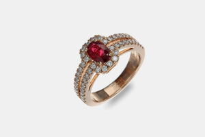 Anello rubino pavé Prestige rosè