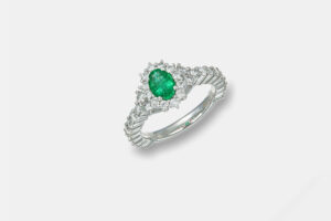 Anello smeraldo white Crown Prestige - Gioielleria Casavola di Noci - idee proposta di matrimonio