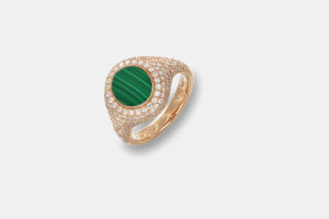 Anello da migolo diamanti e malachite Prestige - Gioielleria Casavola di Noci - idee regalo compleanno donna 30 anni