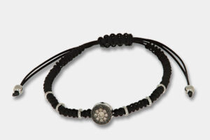 Bracciale tessuto oro bianco diamanti brown e neri Invisible - Gioielleria Casavola di Noci - idee regalo compleanno ragazzo 25 anni