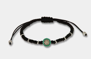 Bracciale tessuto oro bianco smeraldi diamanti brown Invisible - Gioielleria Casavola di Noci - idee regalo compleanno ragazzo 20 anni