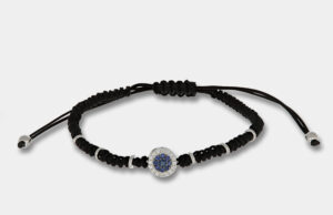 Bracciale tessuto oro bianco zaffiri e diamanti Invisible - Gioielleria Casavola di Noci - idee regalo compleanno unisex 20 anni