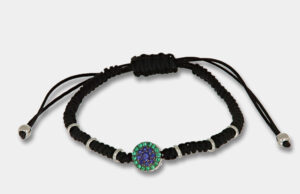 Bracciale tessuto oro bianco zaffiri e smeraldi Invisible - Gioielleria Casavola di Noci - idee regalo compleanno ragazzo 18 anni