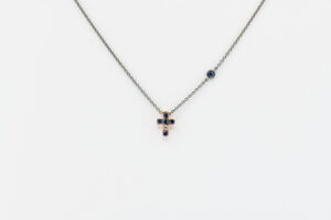 Collana croce zaffiri Angelus Redux Rosé - Gioielleria Casavola di Noci - idee regalo cresima ragazzo - oro rosa