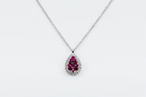 Collana goccia Liberty White rubini - Gioielleria Casavola di Noci - idee regalo compleanno moglie 30 anni