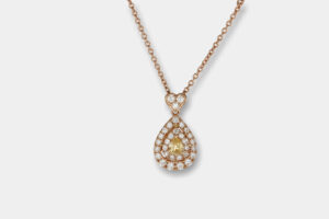 Pendente diamante fancy goccia rosé Prestige - Gioielleria Casavola di Noci - idee regalo compleanno donna - oro rosa