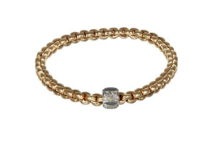 Fope bracciale Flex it Eka oro rosa 722B PAVE - Gioielleria Casavola di Noci - idee regalo compleanno moglie 50 anni