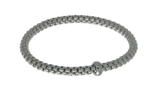 Fope bracciale Solo con diamante BR620 - Gioielleria Casavola di Noci - gioiello flessibile in oro bianco - made in italy