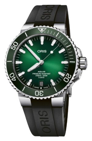 Oris Aquis Date 01 400 7763 4157-07 4 24 74EB - Gioielleria Casavola di Noci - orologio automatico svizzero - quadrante verde - cinturino caucciù