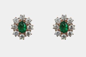 Orecchini smeraldo Gran Daisy Nature Rose - Gioielleria Casavola di Noci - idee regalo per anniversario di matrimonio importante