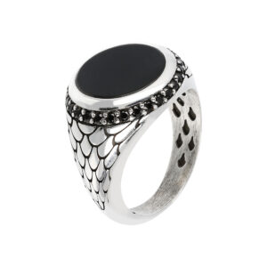 Anello uomo Albert M WSOX00076BS - Gioielleria Casavola di Noci - idee regalo compleanno ragazzo 20 anni - argento 925 sterling e pietre nere