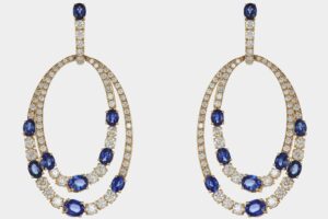 Crivelli orecchini multicerchio zaffiri e diamanti - Gioielleria Casavola di Noci - idee regalo compleanno nonna 60 anni - oro rosa