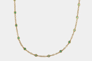 Collana girocollo uomo smeraldi Enjoy Yellow - Gioielleria Casavola di Noci - idee regalo compleanno ragazzo 18 anni - oro giallo