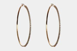 Orecchini a cerchio oro rosa con zirconi 4 cm - Gioielleria Casavola di Noci - idee regalo compleanno 50 anni migliore amica