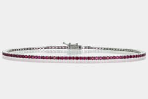 Bracciale tennis uomo oro bianco zirconi rossi - Gioielleria Casavola di Noci - idee regalo compleanno ragazzo 18 anni