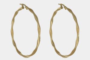 Orecchini a cerchio oro giallo intrecciati 5 cm - Gioielleria Casavola di Noci - idee regalo per compleanno 30 anni donna