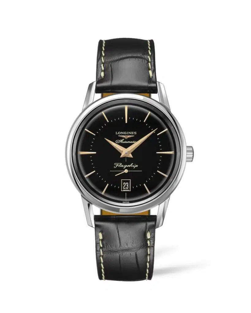 Longines Flagship Heritage L4.795.4.58.0 - Gioielleria Casavola di Noci - orologio automatico svizzero classico con piccoli secondi e cinturino in pelle di alligatore