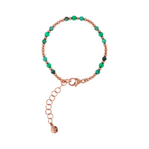 Bracciale bead piccoli e pietre naturali Bronzallure WSBZ02252.AG - Gioielleria Casavola di Noci - idee regalo compleanno 20 anni amica - con agata di colore verde
