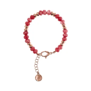 Bracciale con rondelle e pietre naturali Bronzallure WSBZ02211.RD - Gioielleria Casavola di Noci - idee regalo compleanno ragazza - rodolite color rosso