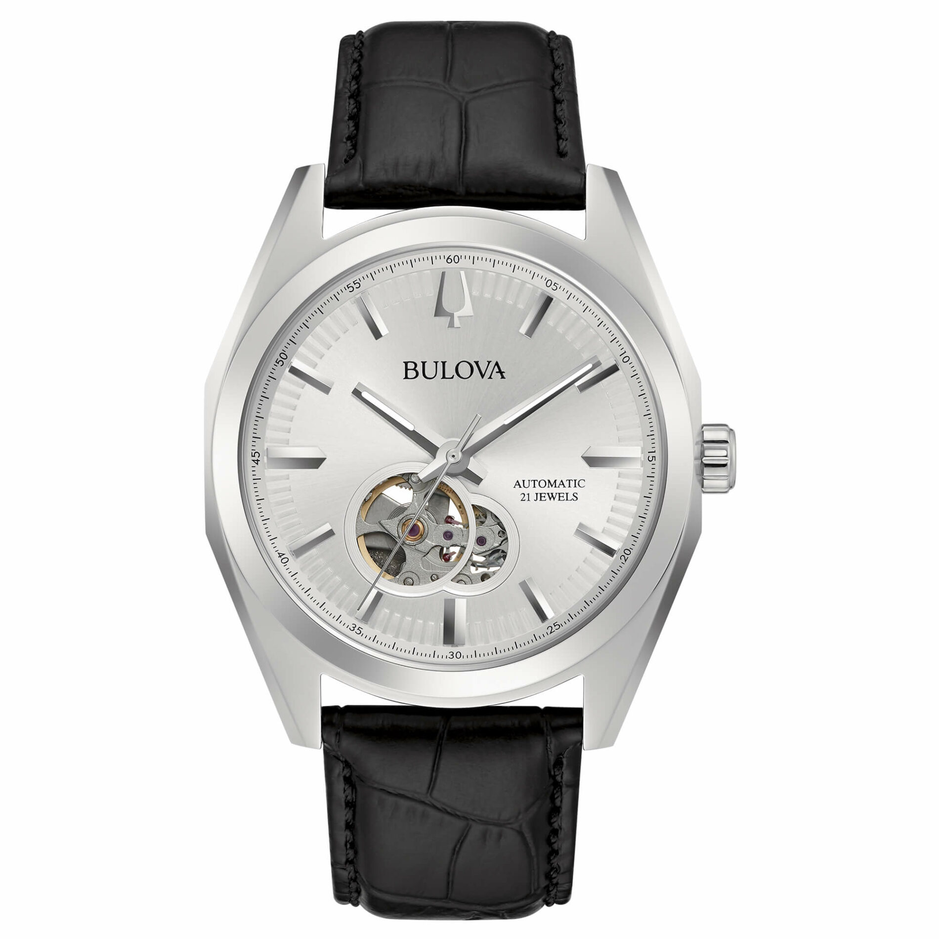 Bulova Surveyor Automatic 96A272 - Gioielleria Casavola di Noci - orologio automatico unisex con quadrante open heart argentato