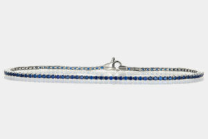 Bracciale tennis unisex oro bianco zirconi blu - Gioielleria Casavola di Noci - idee regalo per un compleanno importante