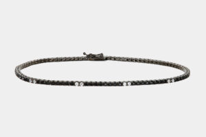 Bracciale tennis oro brunito uomo con zirconi neri - Gioielleria Casavola di Noci - idee regalo compleanno fidanzato 20 anni