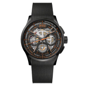 Mido Multifort Skeleton Chronograph M038.662.37.050.00 - Gioielleria Casavola di Noci - cronografo automatico svizzero con vetro zaffiro - cinturino in gomma color nero