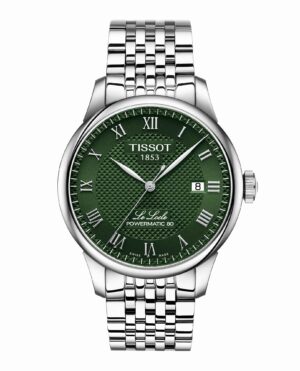 Tissot Le Locle Powermatic 80 T006.407.11.093.00 - Gioielleria Casavola di Noci - orologio automatico svizzero da uomo elegante - quadrante verde clous de paris - bracciale in acciaio INOX