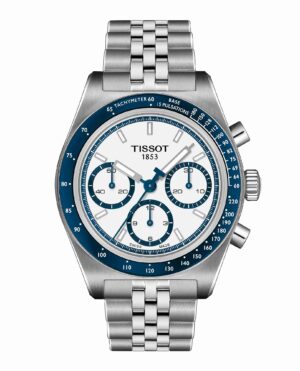 Tissot PR516 Automatic Chronograph T149.462.11.011.00 - Gioielleria Casavola di Noci - cronografo automatico svizzero da uomo - quadrante bianco con indicatori blu